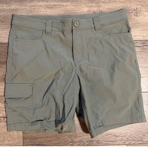 Eddie Bauer Womens Horizon Cargo Shorts Olive Green Size 8 Hiking Trail Outdoor